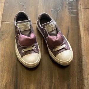 Purple Double Tongue Converse